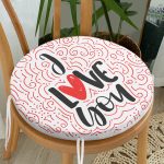 - RealHomes Yuvarlak Fermuarlı Minder - Realhomes Sevgililer Günü Temalı Özel Tasarım Dijital Baskılı Modern Yuvarlak Fermuarlı Sandalye Minderi Realhomes