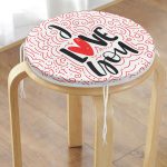 - RealHomes Yuvarlak Fermuarlı Minder - Realhomes Sevgililer Günü Temalı Özel Tasarım Dijital Baskılı Modern Yuvarlak Fermuarlı Sandalye Minderi Realhomes