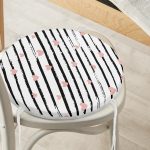 Sevgililer Günü Temalı Özel Tasarım Dijital Baskılı Modern Yuvarlak Fermuarlı Sandalye Minderi Realhomes