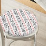 Sevgililer Günü Temalı Özel Tasarım Dijital Baskılı Modern Yuvarlak Fermuarlı Sandalye Minderi Realhomes