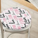 - RealHomes Yuvarlak Fermuarlı Minder - Realhomes  Sevgililer Günü Temalı Özel Tasarım Dijital Baskılı Modern Yuvarlak Fermuarlı Sandalye Minderi Realhomes