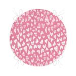 Sevgililer Günü Temalı Özel Tasarım Dijital Baskılı Modern Yuvarlak Fermuarlı Sandalye Minderi Realhomes