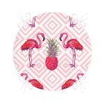 Flamingo Desenli Dijital Baskılı Yuvarlak Fermuarlı Sandalye Minderi Realhomes