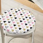 - RealHomes Yuvarlak Fermuarlı Minder - Realhomes Sevgililer Günü Temalı Özel Tasarım Dijital Baskılı Modern Yuvarlak Fermuarlı Sandalye Minderi Realhomes