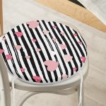 - RealHomes Yuvarlak Fermuarlı Minder - Realhomes  Sevgililer Günü Temalı Özel Tasarım Dijital Baskılı Modern Yuvarlak Fermuarlı Sandalye Minderi Realhomes