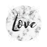 - RealHomes Yuvarlak Fermuarlı Minder - Realhomes  Mermer Zemin Üzerinde Love Yazılı Özel Tasarım Modern Yuvarlak Fermuarlı Sandalye Minderi Realhomes