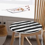 - RealHomes Yuvarlak Fermuarlı Minder - Realhomes  Mermer ve Siyah Çizgili Dijital Baskılı Yuvarlak Fermuarlı Sandalye Minderi Realhomes