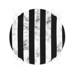 - RealHomes Yuvarlak Fermuarlı Minder - Realhomes  Mermer ve Siyah Çizgili Dijital Baskılı Yuvarlak Fermuarlı Sandalye Minderi Realhomes