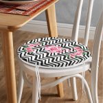 - RealHomes Yuvarlak Fermuarlı Minder - Realhomes  Flamingo Desenli Dijital Baskılı Yuvarlak Fermuarlı Sandalye Minderi Realhomes