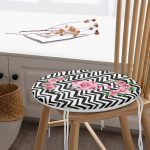 - RealHomes Yuvarlak Fermuarlı Minder - Realhomes  Flamingo Desenli Dijital Baskılı Yuvarlak Fermuarlı Sandalye Minderi Realhomes