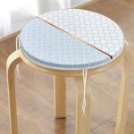 - RealHomes Yuvarlak Fermuarlı Minder - Realhomes Mavi & Beyaz Ogea Desenli Dijital Baskılı Yuvarlak Fermuarlı Sandalye Minderi Realhomes