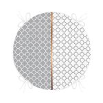 - RealHomes Yuvarlak Fermuarlı Minder - Realhomes Gri & Beyaz Ogea Desenli Dijital Baskılı Yuvarlak Fermuarlı Sandalye Minderi Realhomes