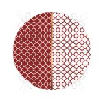 - RealHomes Yuvarlak Fermuarlı Minder - Realhomes  Bordo & Beyaz Ogea Desenli Dijital Baskılı Modern Yuvarlak Fermuarlı Sandalye Minderi Realhomes