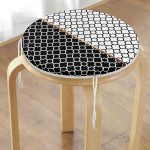 - RealHomes Yuvarlak Fermuarlı Minder - Realhomes Siyah & Beyaz Ogea Desenli Dijital Baskılı Yuvarlak Fermuarlı Sandalye Minderi Realhomes