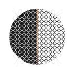 - RealHomes Yuvarlak Fermuarlı Minder - Realhomes Siyah & Beyaz Ogea Desenli Dijital Baskılı Yuvarlak Fermuarlı Sandalye Minderi Realhomes