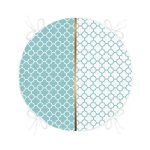 - RealHomes Yuvarlak Fermuarlı Minder - Realhomes Mint Yeşili & Beyaz Ogea Desenli Dijital Baskılı Modern Yuvarlak Fermuarlı Sandalye Minderi Realhomes