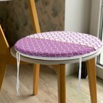 - RealHomes Yuvarlak Fermuarlı Minder - Realhomes  Mor & Beyaz Ogea Desenli Dijital Baskılı Modern Yuvarlak Fermuarlı Sandalye Minderi Realhomes