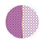 - RealHomes Yuvarlak Fermuarlı Minder - Realhomes  Mor & Beyaz Ogea Desenli Dijital Baskılı Modern Yuvarlak Fermuarlı Sandalye Minderi Realhomes