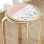 Hello Beautiful Pembe & Mermer Dijital Baskılı Yuvarlak Fermuarlı Sandalye Minderi Realhomes