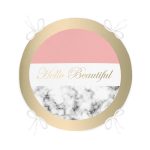 Hello Beautiful Pembe & Mermer Dijital Baskılı Yuvarlak Fermuarlı Sandalye Minderi Realhomes