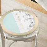 Hello Beautiful Mint Yeşili & Mermer Dijital Baskılı Modern Yuvarlak Fermuarlı Sandalye Minderi Realhomes