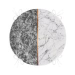 Siyah & Beyaz Mermer Tasarımlı Dijital Baskılı Yuvarlak Fermuarlı Sandalye Minderi Realhomes