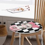 - RealHomes Yuvarlak Fermuarlı Minder - Realhomes Dama Zeminli Fotoğraf Çeken Kız Tasarımlı Dijital Baskılı Yuvarlak Fermuarlı Sandalye Minderi Realhomes