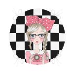 - RealHomes Yuvarlak Fermuarlı Minder - Realhomes Dama Zeminli Fotoğraf Çeken Kız Tasarımlı Dijital Baskılı Yuvarlak Fermuarlı Sandalye Minderi Realhomes