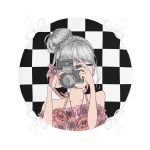 - RealHomes Yuvarlak Fermuarlı Minder - Realhomes Dama Zeminli & Fotoğraf Çeken Kız Tasarımlı Dijital Baskılı Yuvarlak Fermuarlı Sandalye Minderi Realhomes