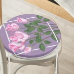 - RealHomes Yuvarlak Fermuarlı Minder - Realhomes Özel Tasarım Gül Tasarımlı Dijital Baskılı Modern Yuvarlak Fermuarlı Sandalye Minderi Realhomes