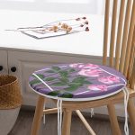 - RealHomes Yuvarlak Fermuarlı Minder - Realhomes Özel Tasarım Gül Tasarımlı Dijital Baskılı Modern Yuvarlak Fermuarlı Sandalye Minderi Realhomes