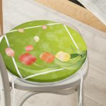 - RealHomes Yuvarlak Fermuarlı Minder - Realhomes Özel Tasarım Gül Tasarımlı Dijital Baskılı Modern Yuvarlak Fermuarlı Sandalye Minderi Realhomes