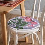 - RealHomes Yuvarlak Fermuarlı Minder - Realhomes  Özel Tasarım Gül Tasarımlı Dijital Baskılı Modern Yuvarlak Fermuarlı Sandalye Minderi Realhomes