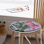 - RealHomes Yuvarlak Fermuarlı Minder - Realhomes  Özel Tasarım Gül Tasarımlı Dijital Baskılı Modern Yuvarlak Fermuarlı Sandalye Minderi Realhomes