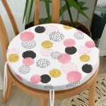 - RealHomes Yuvarlak Fermuarlı Minder - Realhomes Dairesel Motifli Dijital Baskılı Modern Yuvarlak Fermuarlı Sandalye Minderi Realhomes