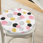 - RealHomes Yuvarlak Fermuarlı Minder - Realhomes Dairesel Motifli Dijital Baskılı Modern Yuvarlak Fermuarlı Sandalye Minderi Realhomes