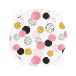 - RealHomes Yuvarlak Fermuarlı Minder - Realhomes Dairesel Motifli Dijital Baskılı Modern Yuvarlak Fermuarlı Sandalye Minderi Realhomes