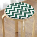 - RealHomes Yuvarlak Fermuarlı Minder - Realhomes  Yeşil Zikzak Tasarımlı Dijital Baskılı Modern Yuvarlak Fermuarlı Sandalye Minderi Realhomes