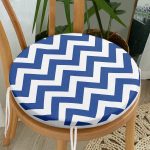 - RealHomes Yuvarlak Fermuarlı Minder - Realhomes Lacivert Zikzak Tasarımlı Dijital Baskılı Yuvarlak Fermuarlı Sandalye Minderi Realhomes