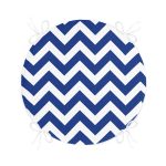 - RealHomes Yuvarlak Fermuarlı Minder - Realhomes Lacivert Zikzak Tasarımlı Dijital Baskılı Yuvarlak Fermuarlı Sandalye Minderi Realhomes