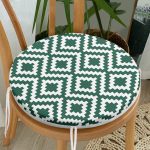 - RealHomes Yuvarlak Fermuarlı Minder - Realhomes Yeşil Geometrik Çizimli Dijital Baskılı Yuvarlak Fermuarlı Sandalye Minderi Realhomes