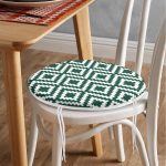 - RealHomes Yuvarlak Fermuarlı Minder - Realhomes Yeşil Geometrik Çizimli Dijital Baskılı Yuvarlak Fermuarlı Sandalye Minderi Realhomes