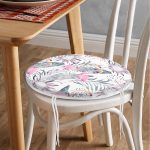 - RealHomes Yuvarlak Fermuarlı Minder - Realhomes  Flamingo Desenli Dijital Baskılı Yuvarlak Fermuarlı Sandalye Minderi Realhomes