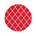 Kırmızı Ogea Desenli Dijital Baskılı Modern Yuvarlak Fermuarlı Sandalye Minderi Realhomes