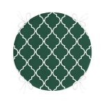 - RealHomes Yuvarlak Fermuarlı Minder - Realhomes  Yeşil Ogea Desenli Dijital Baskılı Yuvarlak Fermuarlı Sandalye Minderi Realhomes