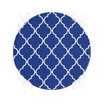 - RealHomes Yuvarlak Fermuarlı Minder - Realhomes  Lacivert Ogea Desenli Dijital Baskılı Modern Yuvarlak Fermuarlı Sandalye Minderi Realhomes