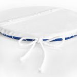 - RealHomes Yuvarlak Fermuarlı Minder - Realhomes  Lacivert Ogea Desenli Dijital Baskılı Modern Yuvarlak Fermuarlı Sandalye Minderi Realhomes