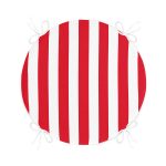 Kırmızı Beyaz Düz Çizgi Tasarımlı Dijital Baskılı Yuvarlak Fermuarlı Sandalye Minderi Realhomes