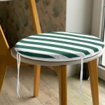 - RealHomes Yuvarlak Fermuarlı Minder - Realhomes  Yeşil Beyaz Düz Çizgi Tasarımlı Dijital Baskılı Modern Yuvarlak Fermuarlı Sandalye Minderi Realhomes