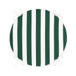 - RealHomes Yuvarlak Fermuarlı Minder - Realhomes  Yeşil Beyaz Düz Çizgi Tasarımlı Dijital Baskılı Modern Yuvarlak Fermuarlı Sandalye Minderi Realhomes